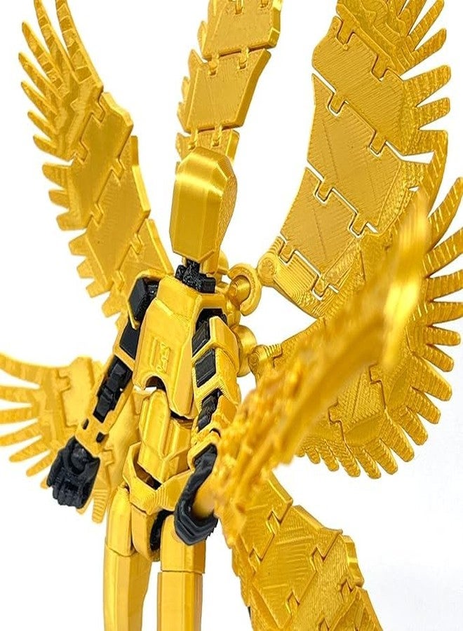 VALUEVIBES T13 Action Figure, Robot Action Figure, Pre-Assembled, T13 Action Figures 3D Print of Movable Figures with Multiple Joints (with 4 Weapons + 6 Hand Types + 6 Wings) (Golden) - Image 5